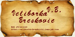 Veliborka Brešković vizit kartica
